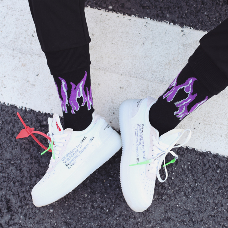 off white flame socks