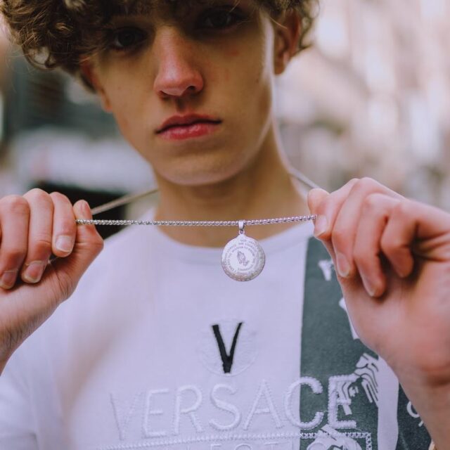 Stainless Steel Bless Up Verse Spell Out Necklace
