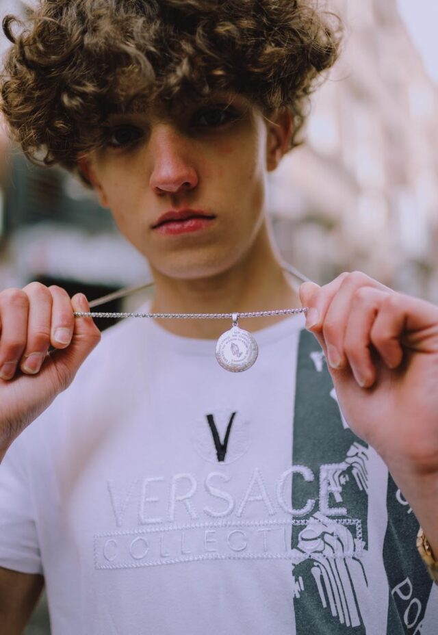Stainless Steel Bless Up Verse Spell Out Necklace