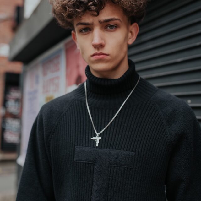 Silver Plated Uzi Gun Necklace