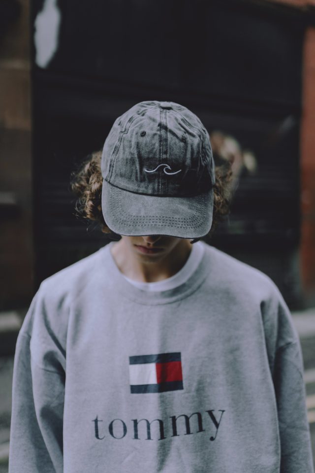Washed Out Grey Wave Embroidered Dad Cap