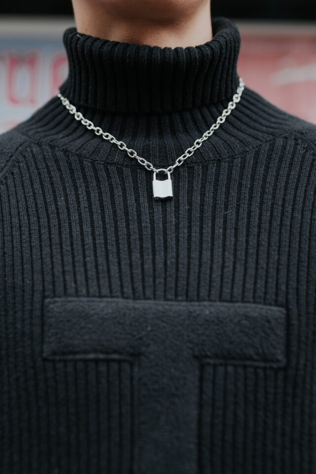 Stainless Steel Padlock Pendant Necklace