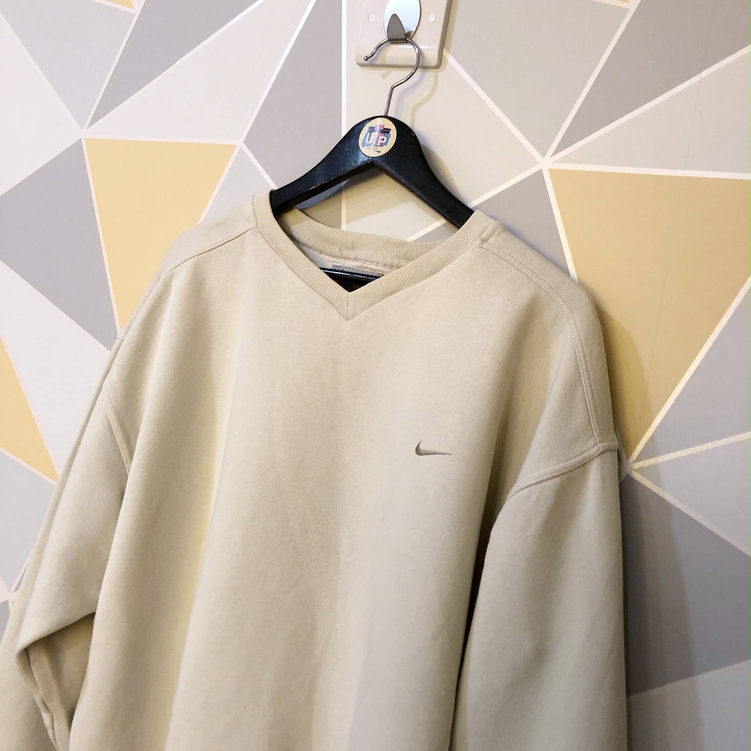 nike cream mini swoosh sweatshirt