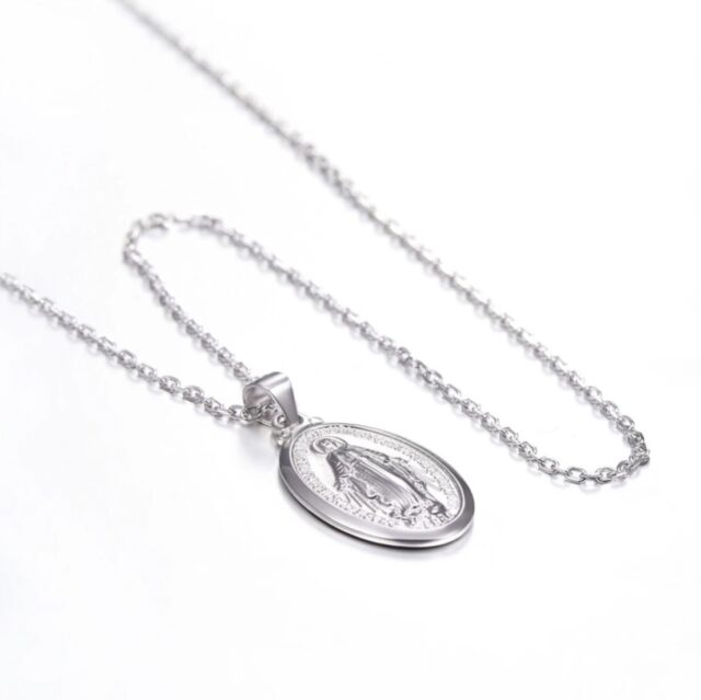 Silver Plated Virgin Mary Necklace