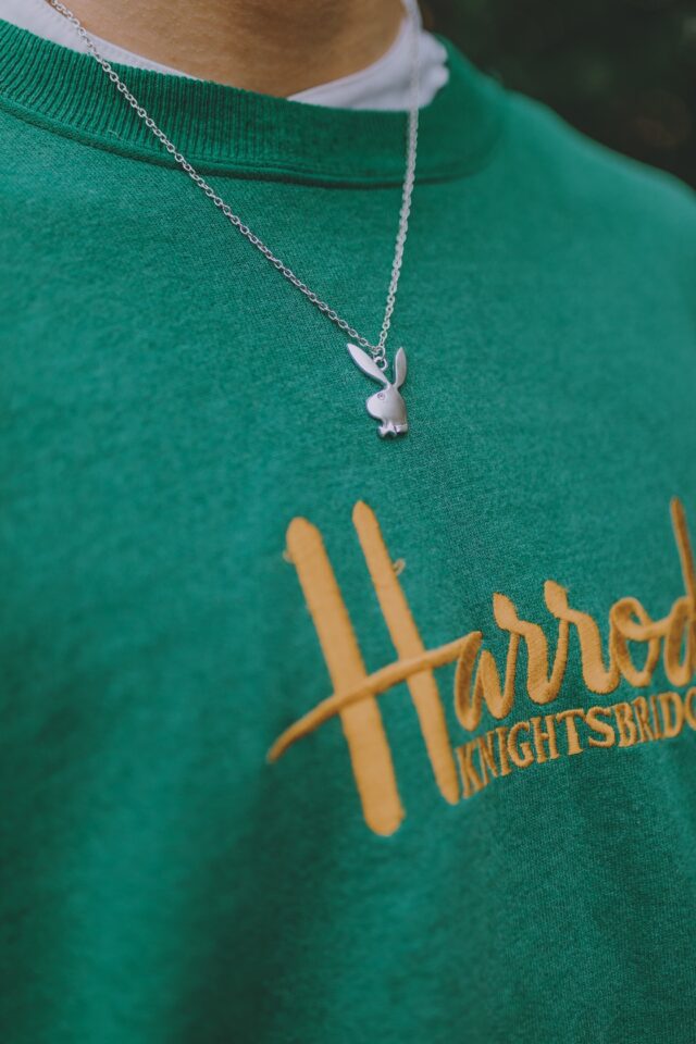 Silver Metal Playboy Bunny Necklace