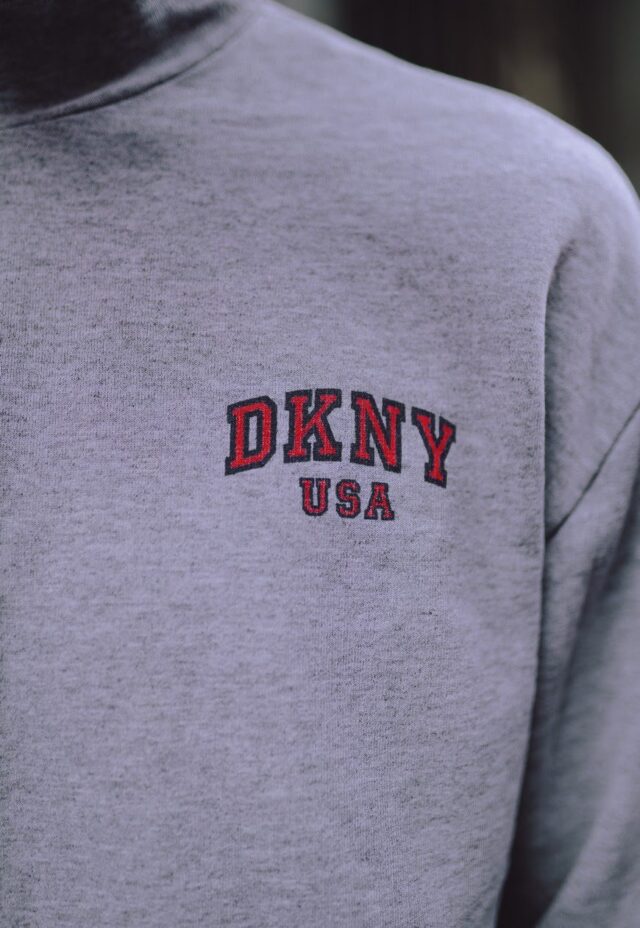 Vintage Grey DKNY USA Spell Out Half Zip Sweatshirt