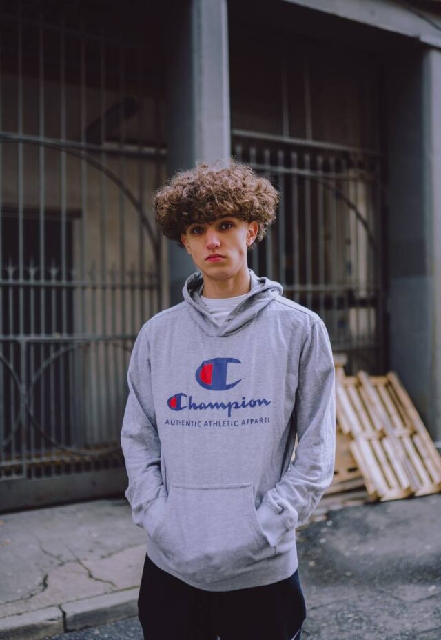 Grey Champion Spell Out Sweatshirt Hoodie