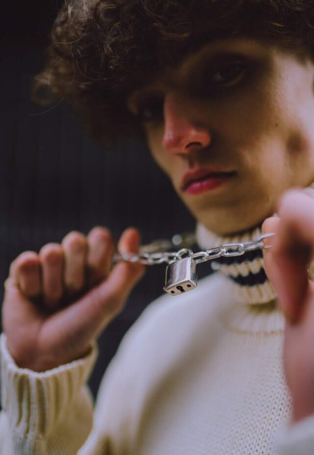 Stainless Steel Layered Padlock Pendant Necklace