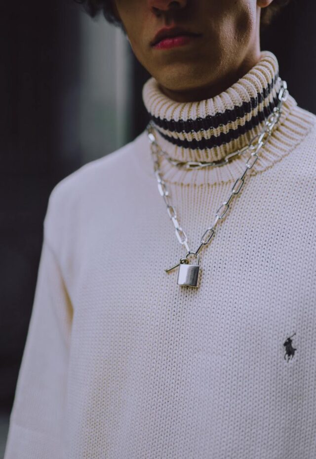 Stainless Steel Layered Padlock Pendant Necklace
