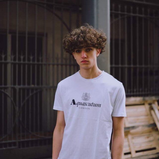Aquascutum Spell Out Round Neck T-Shirt