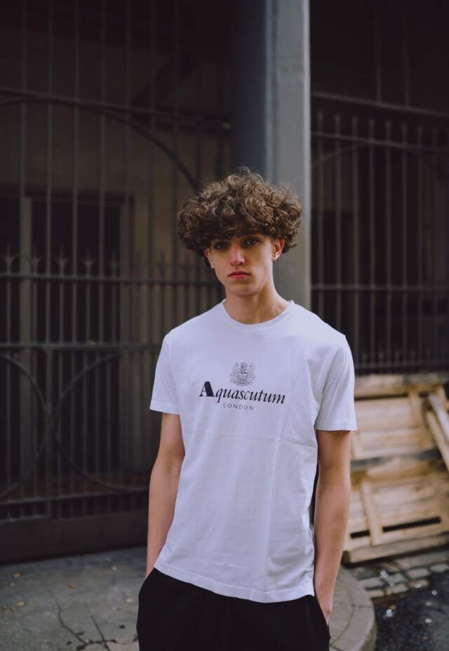 Aquascutum Spell Out Round Neck T-Shirt