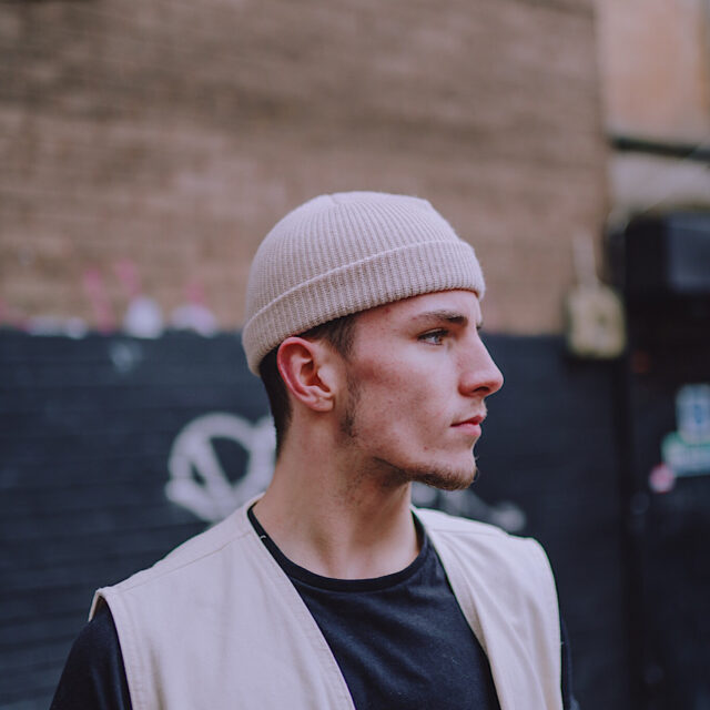 Beige Ribbed Fisherman Beanie Hat