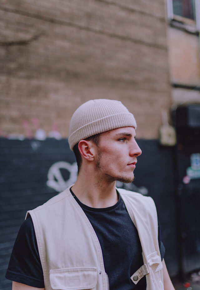 Beige Ribbed Fisherman Beanie Hat