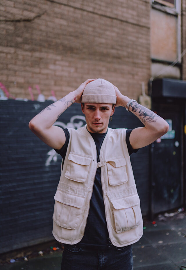 Beige Ribbed Fisherman Beanie Hat