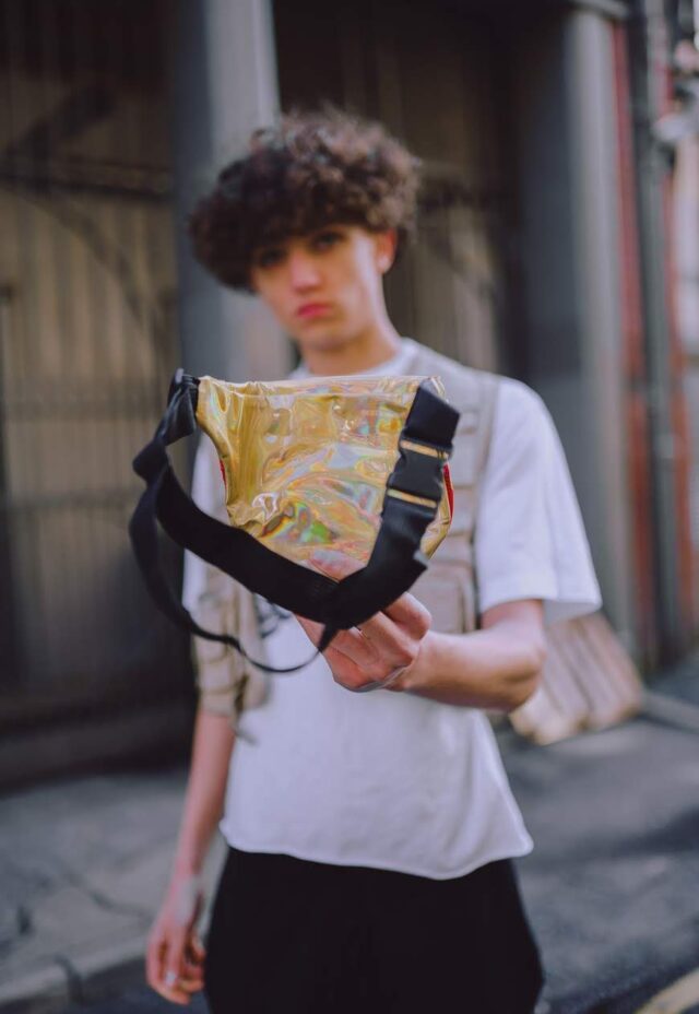 Golden Holographic Flame Bum Bag