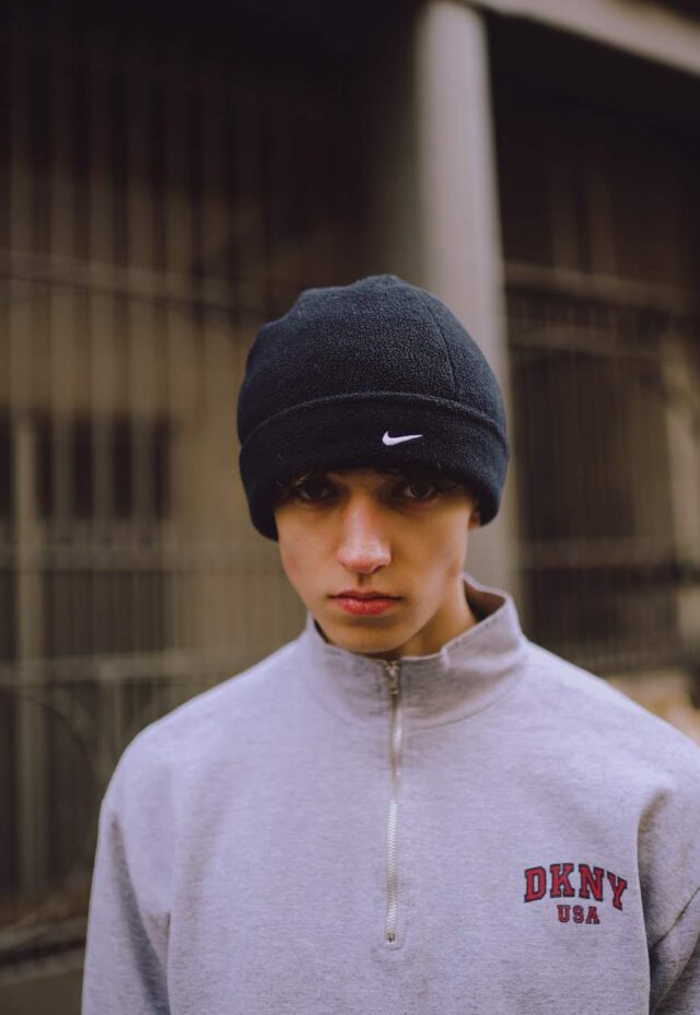 Vintage Nike Embroidered Fleece Beanie Hat