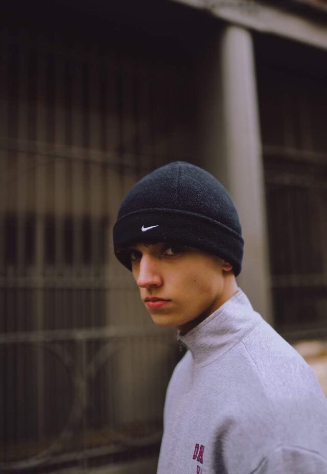 Vintage Nike Embroidered Fleece Beanie Hat