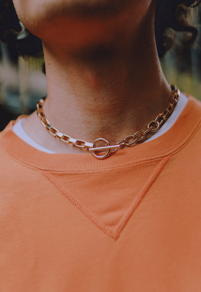 Chunky Gold Plated T Bar Necklace