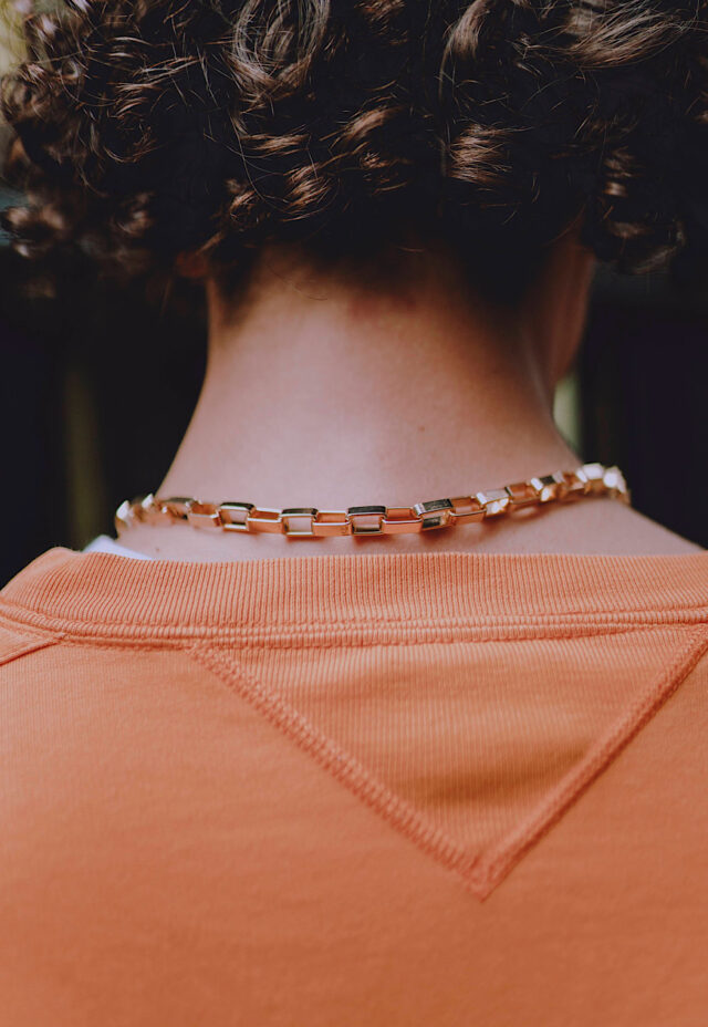 Chunky Gold Plated T Bar Necklace