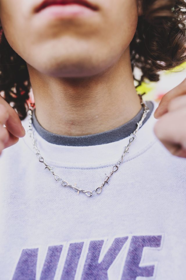 Silver Plated Metal Barb Wire Chain