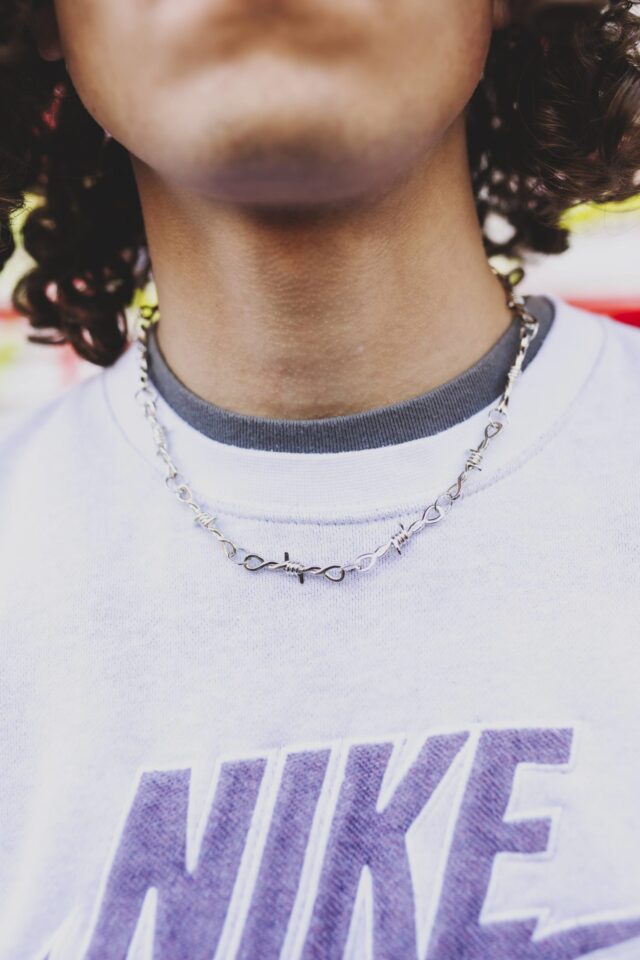 Silver Plated Metal Barb Wire Chain