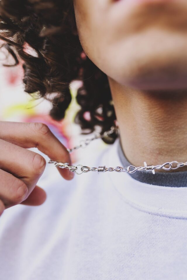 Silver Plated Metal Barb Wire Chain