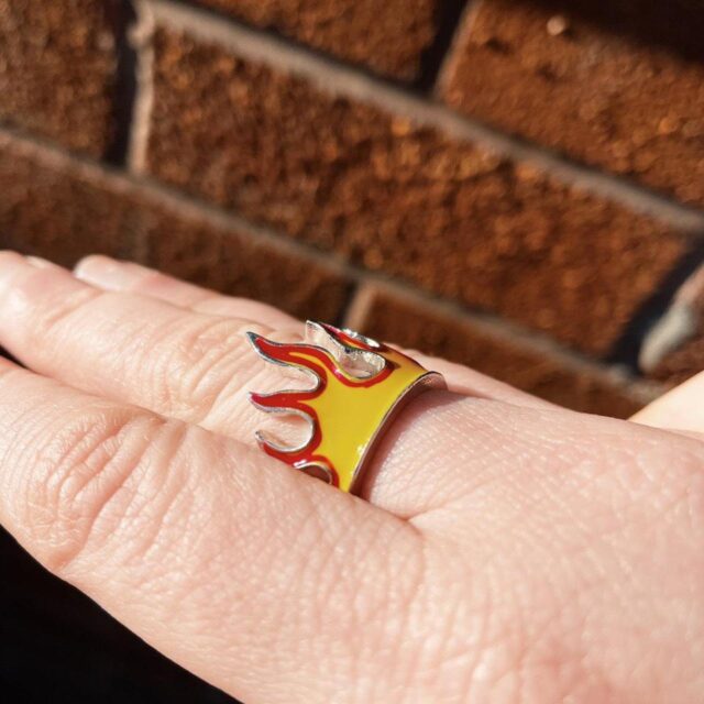 Unisex Adjustable Metal Flame Ring