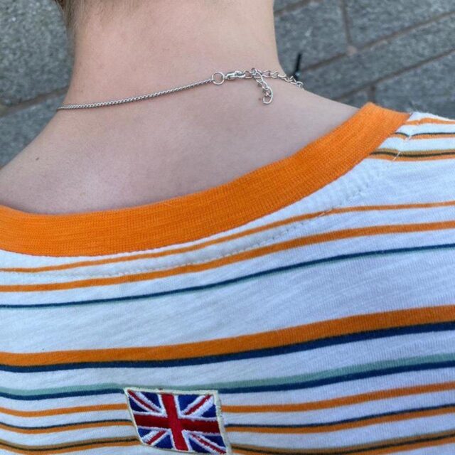 Unisex Silver Metal Smiley Necklace