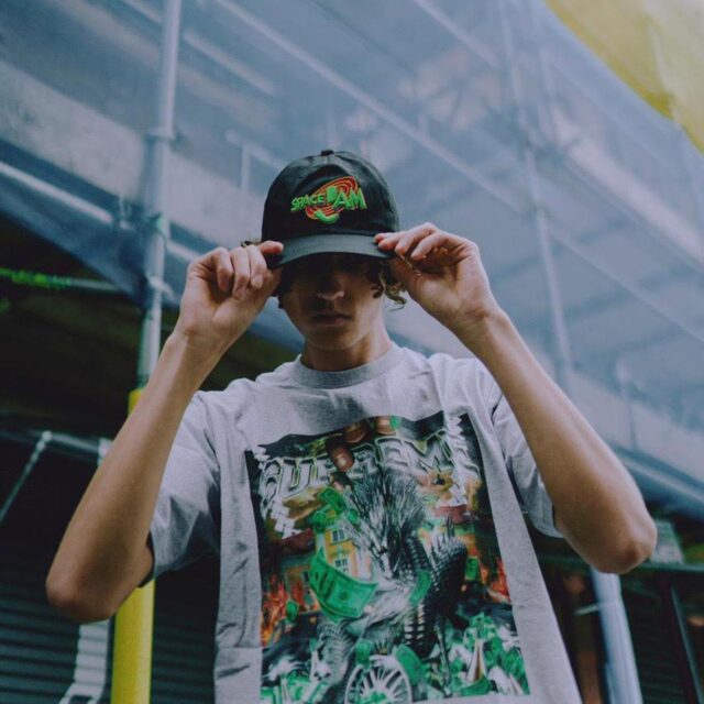 Black Space Jam Embroidered Spell Out Cap