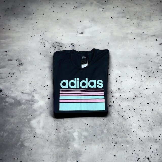 Mens Black Adidas Spell Out Tshirt - L