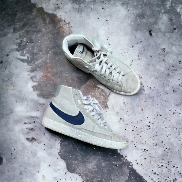 Y2K Grey x Navy Nike Blazers UK 5.5