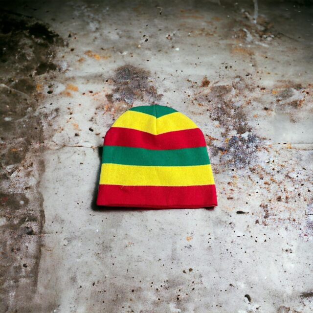 Vintage Unisex Y2K Reggae Print Beanie Hat