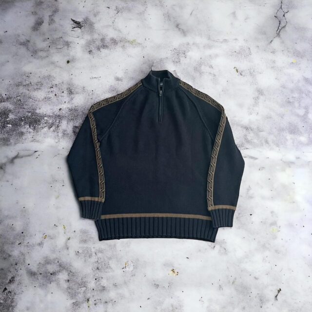 Vintage Mens Y2K Mexx Knitted Quarter Zip Jumper