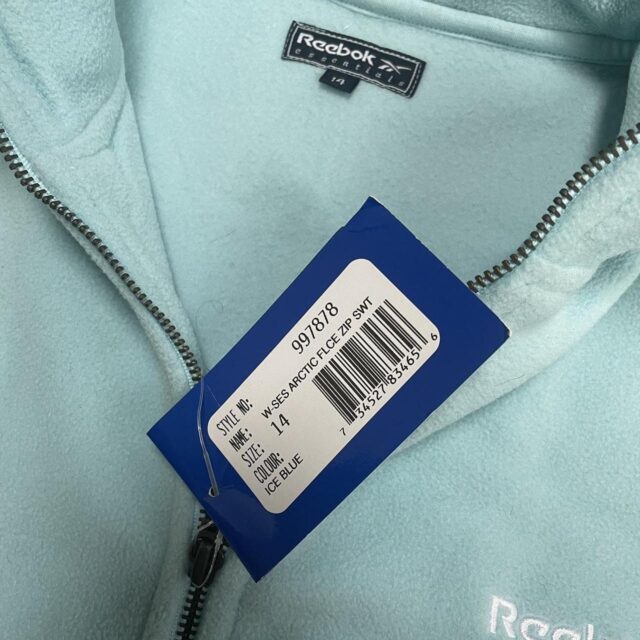 Vintage Ladies Y2K Baby Blue Reebok Fleece - UK 14