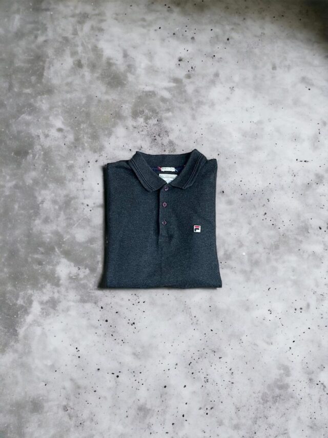 Vintage Fila Long Sleeved Polo Shirt - L