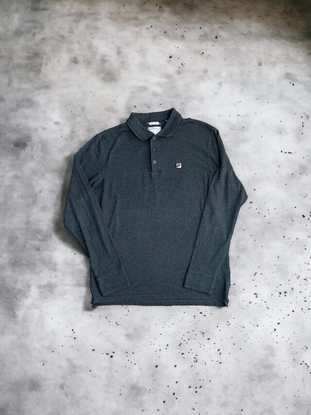 Vintage Fila Long Sleeved Polo Shirt - L