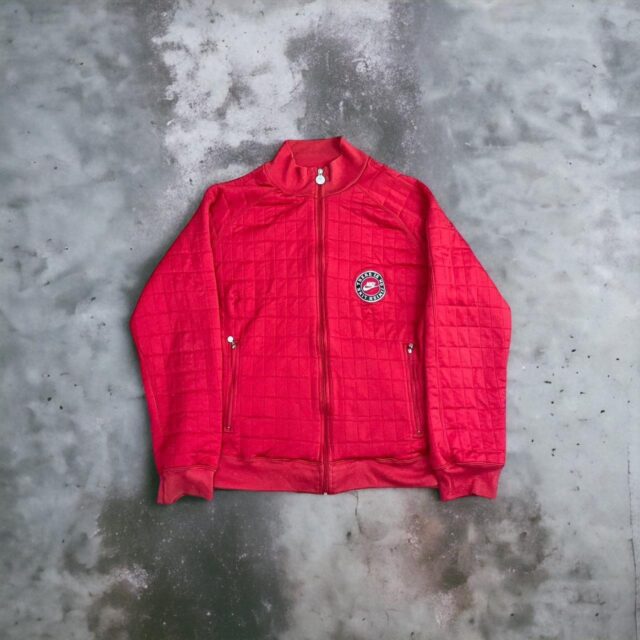 Men's Vintage Red Nike Zip Up Jacket - XL