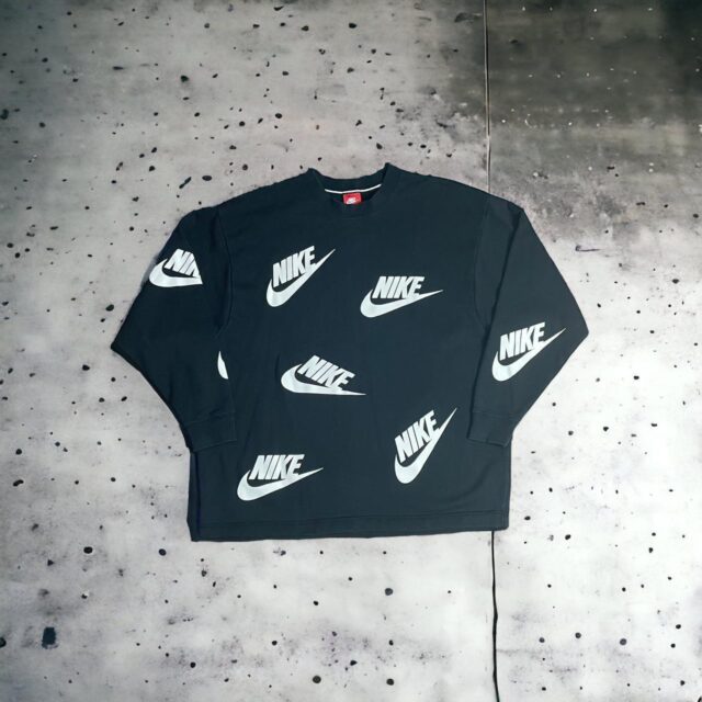 Men's Black Nike Spell Out Sweatshirt - L