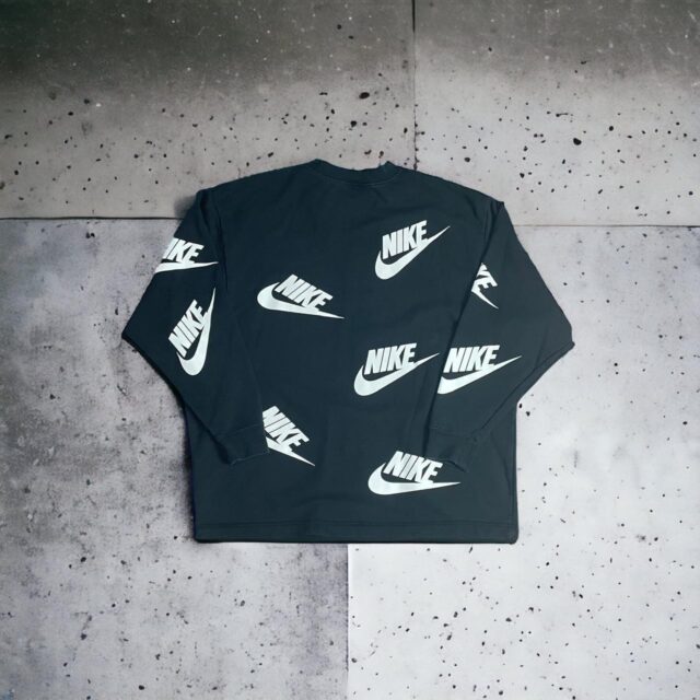 Men's Black Nike Spell Out Sweatshirt - L
