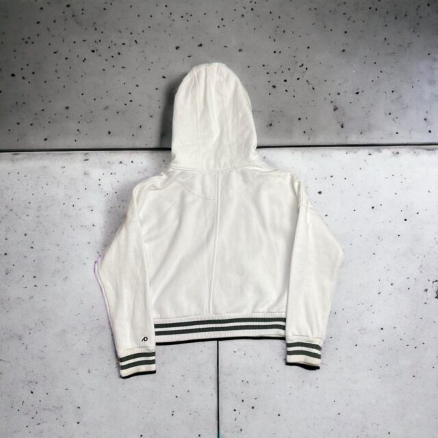 Vintage White x Navy Blue Nike Zip Up Hoodie - L
