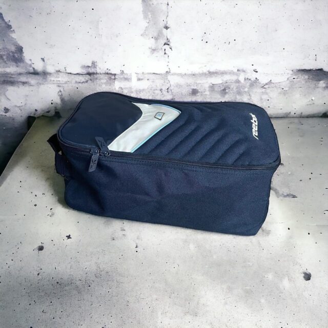 Vintage Navy Blue Reebok Spell Out Zip Up Bag
