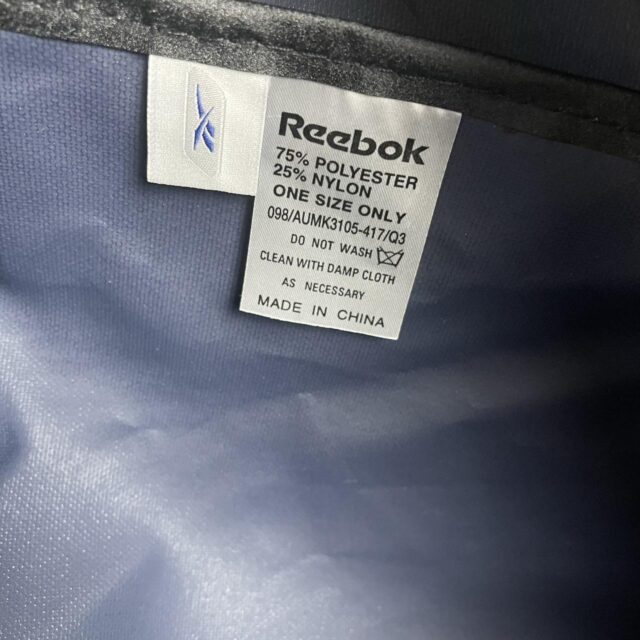 Vintage Navy Blue Reebok Spell Out Zip Up Bag