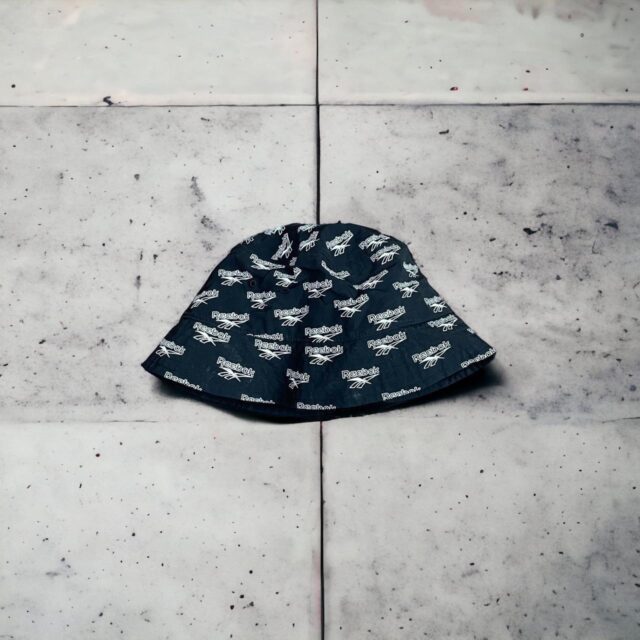 Men's Black Reebok Spell Out Bucket Hat - O/S