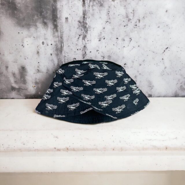 Men's Black Reebok Spell Out Bucket Hat - O/S