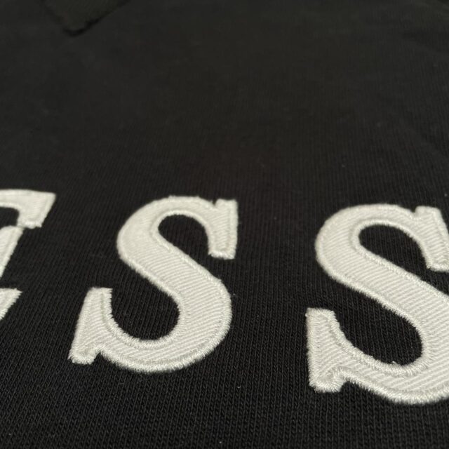 Men's Black Guess Embroidered Spell Out Hoodie - M