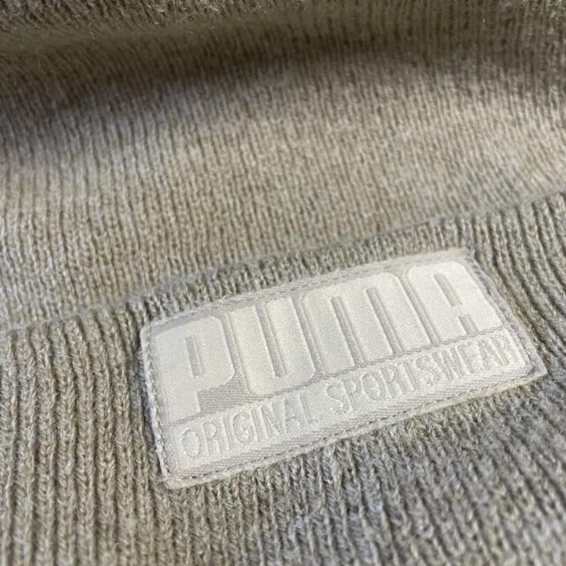 Beige Puma Spell Out Beanie Hat - O/S