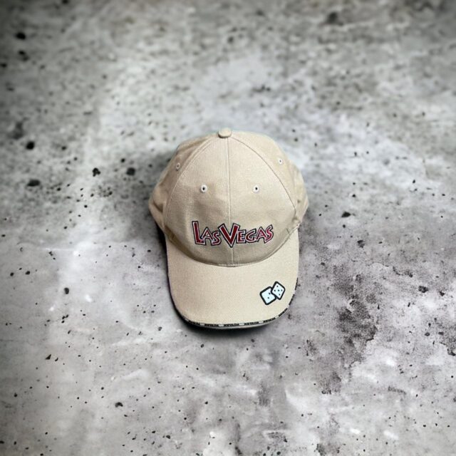 Vintage Beige Las Vegas Embroidered Spell Out Cap