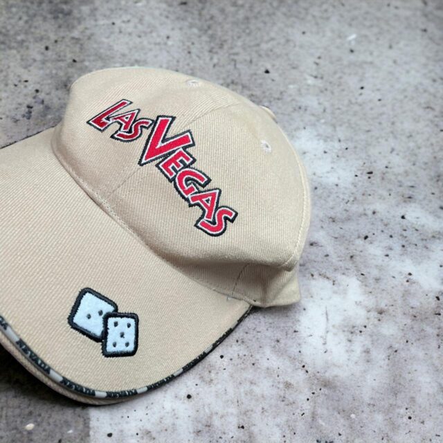 Vintage Beige Las Vegas Embroidered Spell Out Cap