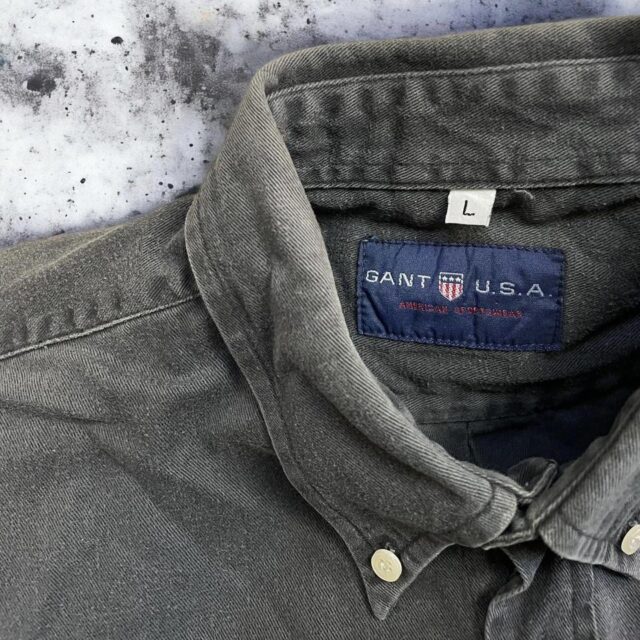 Vintage Men's Gant Long Sleeved Grey Shirt - L