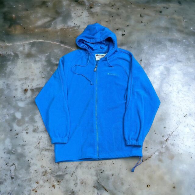 Vintage Men's Champion Zip Up Hooded Fleece Jacket - M
